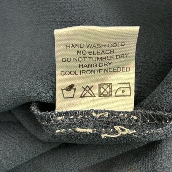 Tularosa Mini Dress Size M Navy Blue Lace Ruffle Trim Lined Elbow Sleeve Zip - Picture 7 of 14